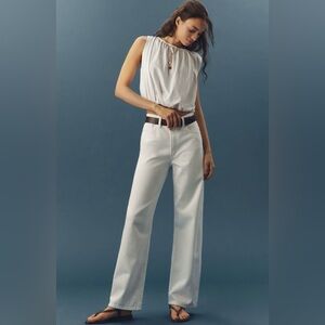 Joe's Jeans The Ryan Low Slung Mid-Rise Wide-Leg Jeans In: White
